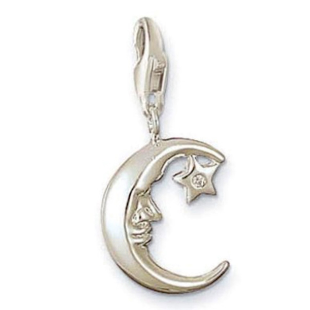 Thomas Sabo Sterling Silver Half-moon charm with cubic zirconia